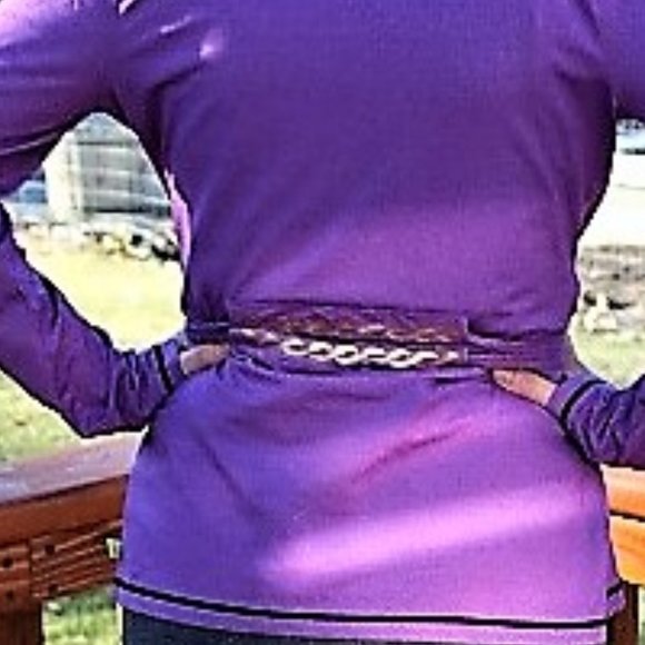 ZUMBA' WEAR - Purple double tie wrap around sports work out with a hoody sz med - Picture 4 of 4